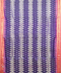 Blue and red khandua silk saree