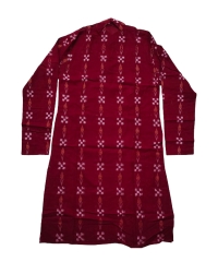 Red colour handwoven cotton full kurta