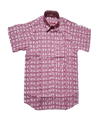 Peach colour handwoven cotton half shirt