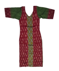 Maroon olive colour handwoven cotton kurti