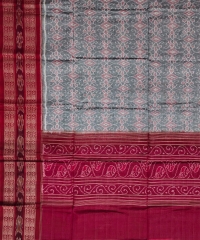 Gray red colour handwoven cotton Dupatta