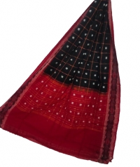 Black red colour handwoven cotton Dupatta