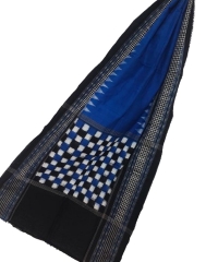 Blue black colour handwoven cotton stole