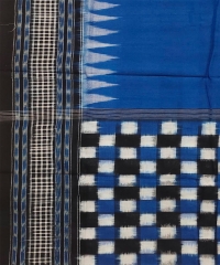 Blue black colour handwoven cotton stole