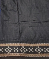 Blue black colour handwoven cotton saree