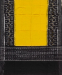 Yellow black colour handwoven cotton Dupatta