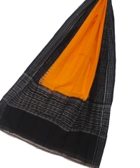 Orange black colour handwoven cotton Dupatta