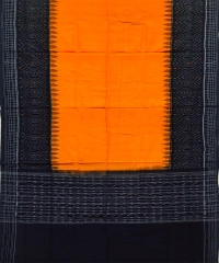 Orange black colour handwoven cotton Dupatta