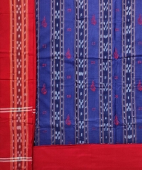 Navy blue red colour handwoven cotton Suit Piece