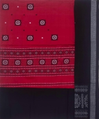 Red blackcolour handwoven cotton Suit Piece