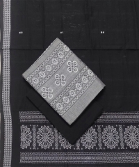 Gray black colour handwoven cotton Suit Piece