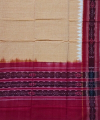 Peach red colour handwoven cotton Dupatta