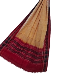 Peach red colour handwoven cotton Dupatta