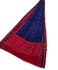 Navyblue red colour handwoven cotton Dupatta