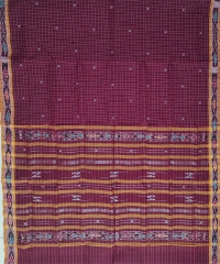 Maroon colour handwoven cotton saree