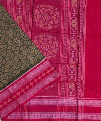 Olive red colour handwoven cotton saree