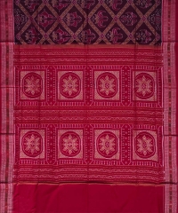 Maroon red colour handwoven cotton saree