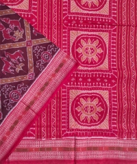 Maroon red colour handwoven cotton saree