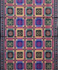 Multi colour handwoven cotton saree