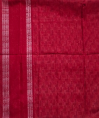 Offwhite red colour handwoven cotton saree