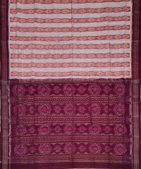 Maroon beige colour handwoven cotton saree