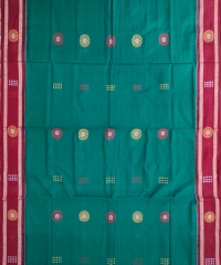 Green & maroon  colour bomkai saree