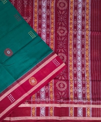 Green & maroon  colour bomkai saree