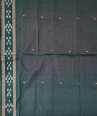 Orange darkgreen colour handwoven cotton saree