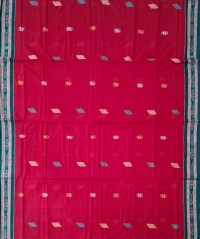 Red &green colour bomkai saree