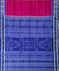 Magenta royal blue colour handwoven silk saree