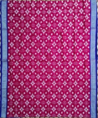 Magenta royal blue colour handwoven silk saree