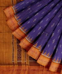 Royal Blue Mustard Silk Handloom Khandua Saree