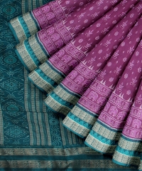 Purple Green Silk Handloom Sambalpuri Saree