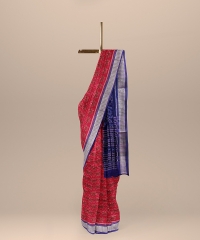 Maroon Deep blue Silk Handloom Sambalpuri Saree