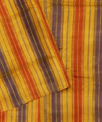 Maroon Mustard Tussar Silk Handloom Odisha Ikat Saree