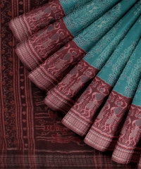  Green Maroon cotton Handloom Sambalpuri Saree