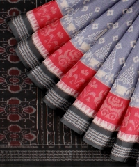  Blue Red Black cotton Handloom Sambalpuri Saree