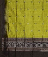 Olive green black colour handwoven silk dupatta